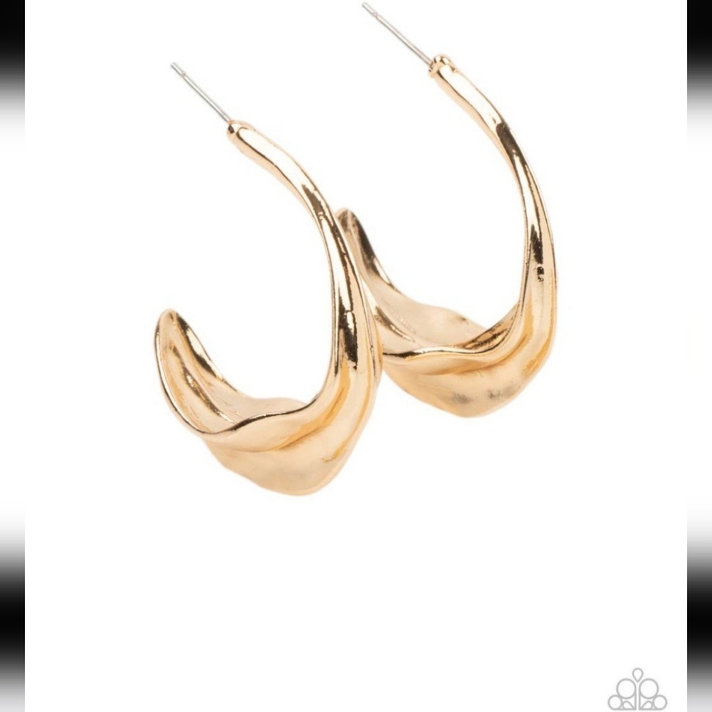 Modern Meltdown Gold Hoop Earrings Fashion Jewelry -Paparazzi